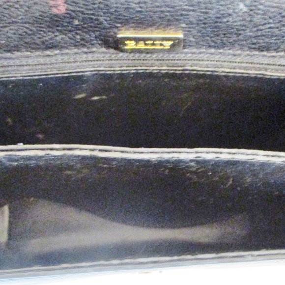 Vintage Bally Black Leather and Brown Croc Embossed Crossbody/Shoulder Handbag - Picture 11 of 15